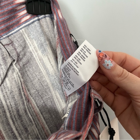 Urban Outfitters BDG Rae Linen Blend Bohemian Printed Cargo Pants Size 8 NWT - Picture 12 of 16